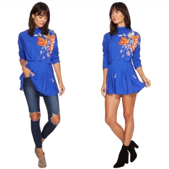 Free People Dresses & Skirts - NWT Free People Gemma cobalt tunic mini Dress